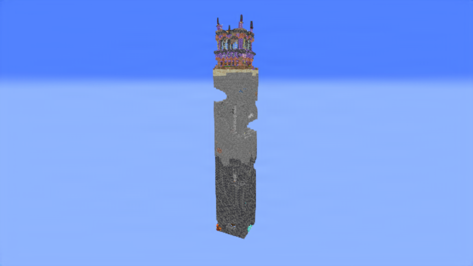 Skyscraper (unfinished) with elevator to bedrock for mining access preview